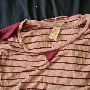 Pink and purple striped tee